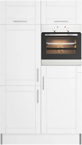 KOCHSTATION Küche KS-Ahus, Back-/Kühlmodul, Breite 120 cm, wahlw. mit E-Geräten, Soft Close Funktion, MDF Fronten