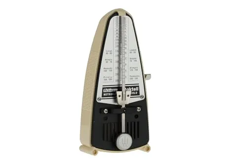 Wittner Metronom Taktell Piccolo Serie 830 - Kunststoffgehäuse - Ohne Glocke - Elfenbein - Mechanisch zum Aufziehen - Keine Batterien erforderlich - Made in Germany