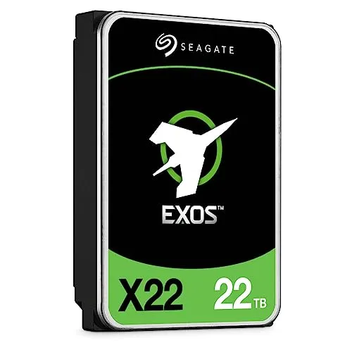 Seagate ST22000NM001E Interne Festplatte 22 TB - 3.5" SATA Festplatte mit 22 TB Kapazität, ideal für Server und Workstations, bietet hohe Leistung mit 7200 U/min und 512 MB Puffer für optimierte Datenverarbeitung.