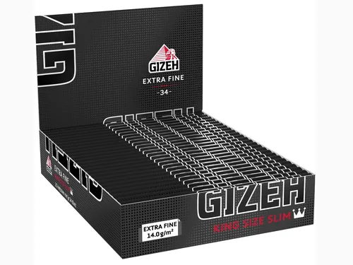 GIZEH Black King Size Slim 25 x 34 Blatt Zigarettenpapier Papers Blättchen long