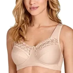 Miss Mary Broderie Anglais Soft Bra BH Haut B 100 Damen - Eleganter Soft-BH ohne Bügel von Miss Mary, kombiniert klassischen Stil mit außergewöhnlichem Komfort. Breite, gepolsterte Träger und flexible Passform sorgen für optimalen Halt im Alltag.