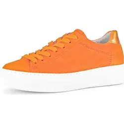 Gabor Sportliche Schnürschuhe Damen 31373635353832 Orange 39 EU - Schnürer für Damen von Gabor aus hochwertigem Nubukleder, mit weicher Polyurethan-Sohle für optimalen Komfort und Gelenkschutz. Ideal für modische Akzente und ein angenehmes Gehgefühl.