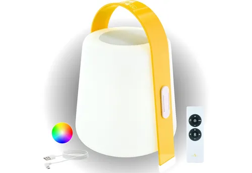 Schwaiger LED Tischleuchte 661750, Fernbedienung zum Ein-/Ausschalten der Lampe, verschiedene Lichtmodi, Bluetooth Lautsprecher, 4-Stufen dimmbar, LED, zehn verschiedene Farben, integrierter Lautsprecher, IP44, verschiedene Lichtmodi