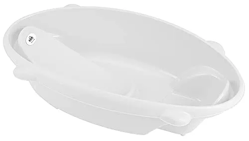 CAM Il Mondo del Bambino Babywanne Baby Bagno - Weiß - Hochwertige Babywanne für Neugeborene bis 12 Monate, mit zwei anatomischen Sitzpositionen. Ideal für die sichere und bequeme Pflege Ihres Babys.