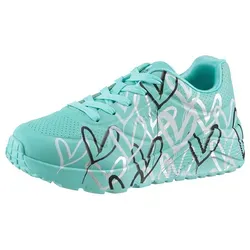 Skechers Sneaker "UNO LITE-METALLIC LOVE" - Stylischer Keil-Schnürschuh mit Skech-Air Funktion, ideal für aktive Kinder, Größenschablone zum Download, Größe 27, in türkis-multi.
