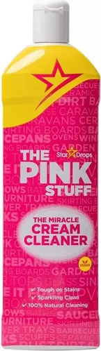 The Pink Stuff PICC367125 Stardrops Miracle Cream Cleaner, 500 ml - Effektiver Allzweckreiniger mit 100% natürlichen Reinigungspartikeln. Ideal für harte Oberflächen, sorgt für strahlende Sauberkeit und ist frei von tierischen Inhaltsstoffen.