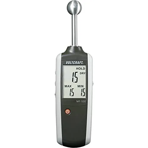 VOLTCRAFT MF-100 Materialfeuchteindikator - Zerstörungsfreie Feuchtemessung in Wänden, schützt vor Schimmelbildung und sorgt für gesunde Bausubstanz