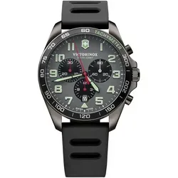 Victorinox Fieldforce Chronograph 241891 - Sportliche Eleganz in Schwarz/Grau - Chronographen mit Swiss Made Qualität, wasserdicht bis 10 ATM und robustem Edelstahl-Gehäuse - ideal für aktive Herren.