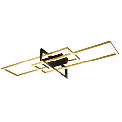 Trio Leuchten LED Deckenleuchte Salinas 620310308 - Moderne Deckenleuchte in Metall Messing/Schwarz matt, 34 Watt LED für energieeffiziente Beleuchtung und Switch Dimmer für individuelle Helligkeitseinstellungen.