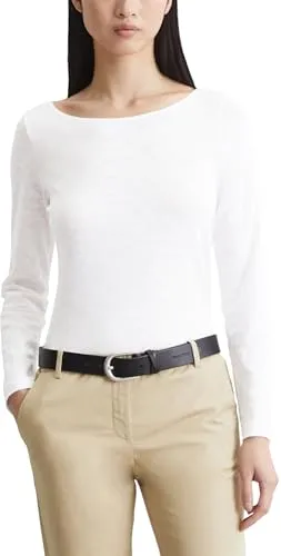 Marc O'Polo Denim Damen Langarmshirt aus Bio-Baumwolle - Blusen & Tuniken für Damen, aus 100% Bio-Baumwolle für höchsten Tragekomfort und vielseitige Kombinationsmöglichkeiten in jedem Kleiderschrank.