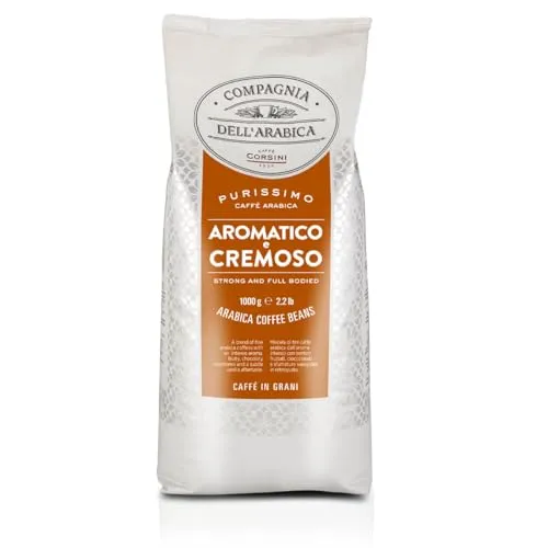 Caffè Corsini - Compagnia dell'Arabica, Arabica Kaffeebohnen Aromatisch und Cremig, 1 kg Packung geröstete Kaffeebohnen
