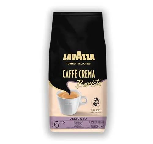 Lavazza Kaffee Crema Barista Delicato, ganze Bohnen, 1kg - Kaffee mit harmonischem Geschmack, ideal für Liebhaber von mildem Genuss. Genießen Sie die feinen Schokoladen- und Kakaonoten in jeder Tasse.