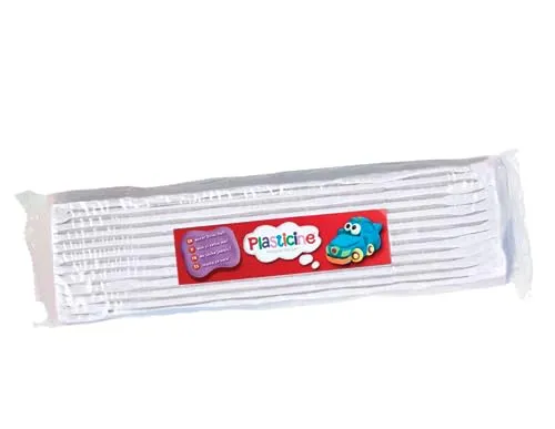 Plasticine One Colour Slab 400g - White, Modelling Clay for Professional Animators and Model Makers, Easy to Shape and Mould, Make Sculptures, Models and Stop-Motion Animations