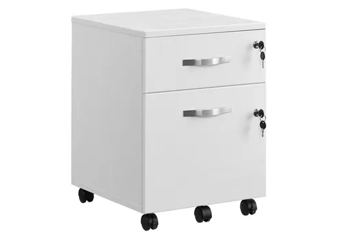 VASAGLE Rollcontainer, abschließbar mit 2 Schubladen - Büro-Aktenschränke mit Rollen, ideal für sichere Aufbewahrung dank abschließbarer Schubladen und flexibel einsetzbar durch 360° drehbare Räder.