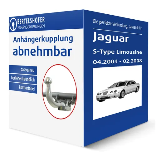 GDW 1162T35 Anhängerkupplung für JAGUAR S-Type (X200) - 2000kg - Anhängerkupplung für JAGUAR S-Type (X200) mit einer Anhängelast von 2000kg, horizontal abnehmbar und einfache Installation - ideal für vielseitige Nutzung.