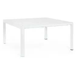 Gartenesstisch Kiplin Ausziehbar 150 cm, Weiß - Gartentisch mit Ausziehfunktion, ideal für gesellige Zusammenkünfte im Freien – perfekt für Grillabende und entspannte Stunden auf der Terrasse.
