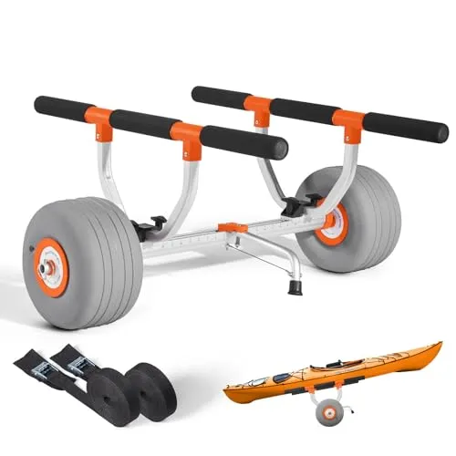 VEVOR Kajakwagen 158kg – Robuster Bootswagen mit PU-Reifen - Stabiler Kajakwagen aus Aluminiumlegierung, ideal für den Transport von Booten bis 158 kg. Leicht und kompakt für einfachen Einsatz am Wasser.