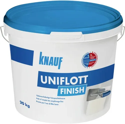 Knauf Uniflott Finish Spachtelmasse 20 kg - Dichtmaterialien, hochwertige Spachtelmasse für perfekte Oberflächen und einfache Verarbeitung, ideal für Innenanwendungen.