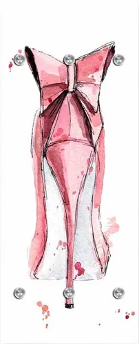 queence Garderobenleiste High Heel – 6 Haken, rosa - Stylische Garderobenleiste mit High Heel Design, inklusive 6 eleganten Edelstahlhaken. Perfekt für die kreative Aufbewahrung in Flur oder Schlafzimmer.