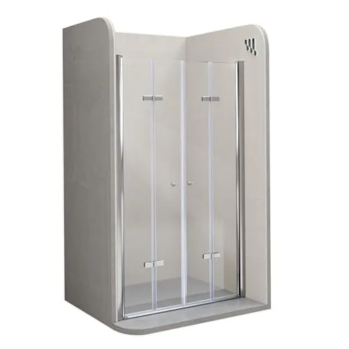 MOG Duschtür Falttür 160-164 cm - Hochwertige Duschtür aus 6 mm ESG Sicherheitsglas mit Nanobeschichtung für optimale Hygiene. Flexibel einstellbar und ideal für schiefe Wände, sorgt für eine dichte Abdichtung und einfache Handhabung.