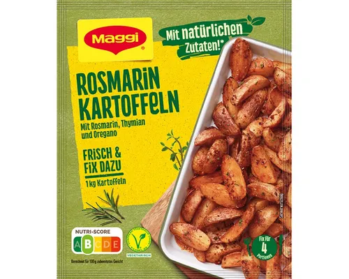 Maggi Fix für Rosmarin Kartoffeln 28g - Gewürzmischung für aromatische Rosmarin Kartoffeln, ideal für schnelle und leckere Beilagen mit Kräutern wie Thymian und Oregano.