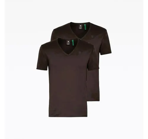 G-STAR RAW Herren Basic V-Neck T-Shirt 2-Pack - T-Shirts für Herren, Slim Fit 2er-Pack aus geripptem Jersey mit aufgesticktem Branding für einen lässigen Look