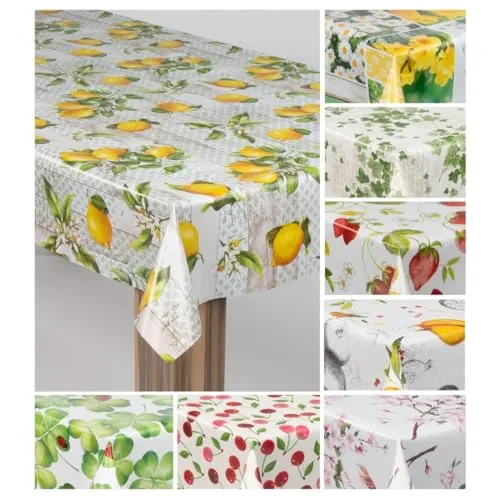 laro Wachstuch-Tischdecke Wachstischdecke Gartentischdecke, Muster:Lemonix Zitrone, Größe:85x85