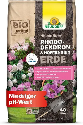 Neudorff NeudoHum Rhododendron- und HortensienErde 40l - Hochwertige Erde für Rhododendren und Hortensien, sorgt für optimale Nährstoffversorgung und fördert das Wachstum, ideal für Gartenliebhaber.