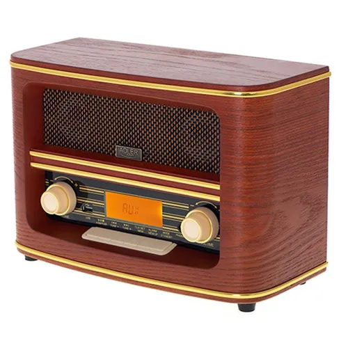 Adler AD 1187 Retro-Radio - FM-Radio mit Bluetooth, Holzoptik und LCD-Anzeige, nostalgisches Design für Musikliebhaber