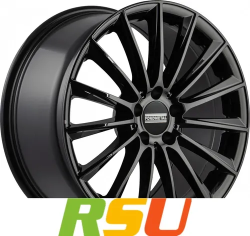 Fondmetal Aidon 19" Alufelgen in Glossy Black - Hochwertige 8x19" Felgen mit elegantem Vielspeichendesign, ideal für eine sportliche Optik. Robuste Aluminiumkonstruktion mit ET48 und Lochkreis 5/112 für optimale Passform.