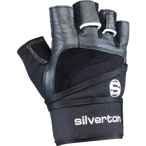 Silverton Herren Fitness-gewichtheberhandschuh Power Handschuhe, Schwarz, M - Handschuhe für Fitness mit stabiler Handgelenkumwicklung für optimalen Schutz und Leistung. Ergonomische Passform und atmungsaktive Materialien sorgen für hohen Komfort während intensiven Workouts.