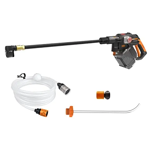 WORX WG633E.9 Hydroshot Akku-Hochdruckreiniger 20V - Hochdruckreiniger mit 56 Bar Maximaldruck, bürstenlosem Motor und 5-in-1 Druckdüse für vielseitige Anwendungen und effiziente Reinigung.