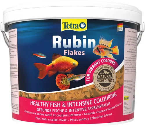 Tetra Rubin Flakes - Fischfutter für strahlende Farben - Aquarienfischfutter mit natürlichen Farbverstärkern für eine intensive Farbenpracht; ideal für eine ausgewogene Ernährung aller Zierfische, sorgt für klares Wasser und gesundes Wachstum.