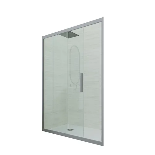 PORTA DOCCIA SCORREVOLE IN PVC KLARGLAS SILVER PROFIL 170 CM MOD. DECO - Elegante Duschkabine mit 170 cm Breite, aus klarem Glas und PVC, ideal für moderne Badezimmer. Robustes Design und einfache Montage für optimalen Komfort.