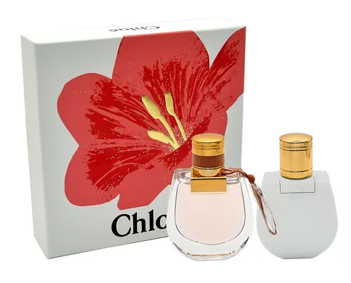 Chloè Nomade Giftset - Geschenkbox mit 50 ml Eau de Parfum und 100 ml Körperlotion, verleiht einen frischen, floralen Duft und pflegt die Haut, ideal für abenteuerlustige Frauen.