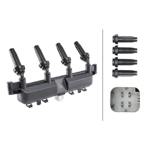 HELLA 5DA 193 175-441 Zündspule für CITROËN und PEUGEOT - Zündspule mit 4 Polen und geschraubter Montage, ideal für zuverlässige Zündung und optimale Motorleistung.