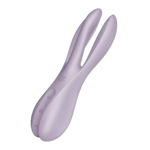Satisfyer, Vibrator, Auflegevibrator, 'Threesome 2', 14 cm, 3 Motoren, für Klitoris- und Schamlippenstimulation, Farbe:flieder