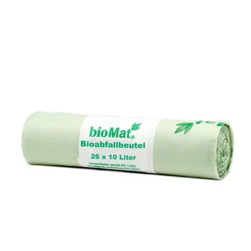 Natura Biomat Bio Müllbeutel mit Henkel 10-12 L - Kompostierbare Bio Müllbeutel aus Biofolie, Made in Germany. Ideal für hygienische Abfallsammlung, atmungsaktiv und mit praktischem Henkel für einfachen Transport.