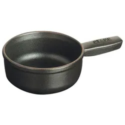 STAUB Mini Fonduetopf, 12 cm, Induktionsgeeignet - Fondueset aus Gusseisen mit 0,35 L für gesellige Abende. Ideal für Käse-, Schoko- und Fleischfondue. Hält lange warm und ist leicht zu reinigen.
