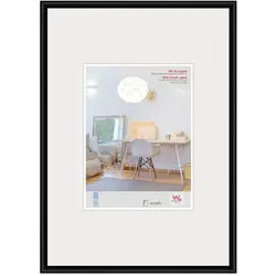 Walther Design Bilderrahmen schwarz 60 x 80 cm - Wand- & Tischbilderrahmen mit bruchsicherem Kunstglas und schmalem, abgerundetem Profil für moderne Wohnräume. Ideal für Hoch- und Querformat, leicht und sicher aufzuhängen.