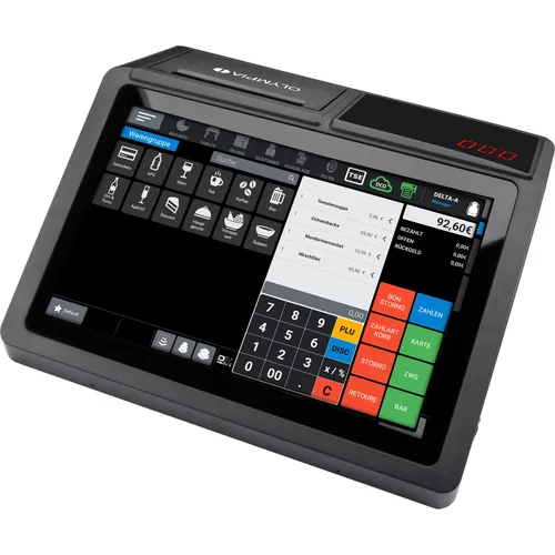 Olympia T110 Registrierkasse Touch - Card-Reader für Gastronomie & Handel mit 10,1 Zoll Touchdisplay und schnellem Thermodrucker für 80 mm Bons. Ideal für hohe Effizienz und Benutzerfreundlichkeit.