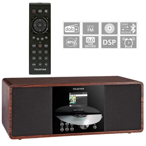 Telestar DIRA S 24 CD DAB+ Digital Radio - Kompakt-Stereoanlage mit Bluetooth und CD-Player, ideal für Hi-Fi Musikgenuss und vielseitige Abspielfunktionen.