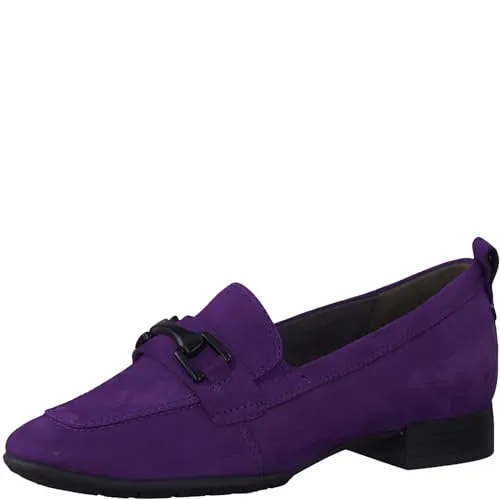 Tamaris COMFORT Damen Loafer - Elegante Business Slippers aus Leder, Violett, 38 EU - Slipper & Mokassins für Damen mit Wechselfußbett für individuellen Komfort. Der Comfort Fit sorgt für optimale Passform und stilvolles Auftreten im Büro oder bei besonderen Anlässen.