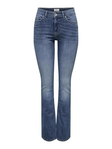 ONLY Female Flared fit Jeans ONLBLUSH - Stylische Flared Jeans mit mittlerer Taille, aus weichem, elastischem Material für optimalen Tragekomfort und eine perfekte Passform.
