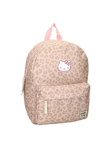 Vadobag Kinderrucksack Hello Kitty – Leopard Print Schulrucksack für Mädchen - Stylischer Hello Kitty Rucksack im Leoparden-Look mit rosa Details. Großes Hauptfach und verstellbare Träger – perfekt für Schule und Freizeitabenteuer.