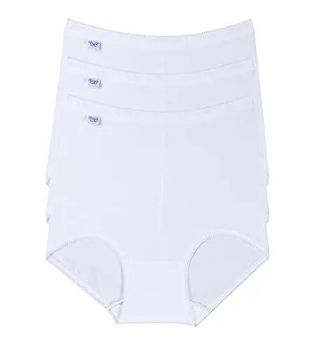 sloggi Slip Basic+ Maxi 3P - Perfekter Sitz in Weiß, Größe 50 - Funktionsunterwäsche, 3er Pack mit elastischem, weichem Material für optimalen Tragekomfort den ganzen Tag.