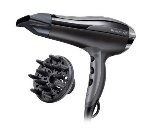 Remington Haartrockner Ionen Pro-Air Turbo 2400W - Haartrockner mit Ionen-Generator für schnelleres Trocknen und Glanz, 3 Heiz- & 2 Gebläsestufen, inkl. Stylingdüse und Diffusor für extra Volumen.