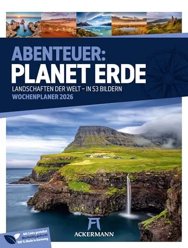 Planet Erde Wochenplaner Kalender 2026 – Bildgewaltige Landschaften - Entdecken Sie mit dem Wochenplaner 2026 atemberaubende Landschaften der Welt. Hochformat (25x33 cm) und mit spannenden Rätseln für mehr Abwechslung im Alltag.
