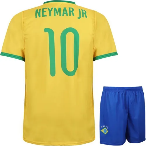 Brasilien Fußball Trikot Set Neymar - Kinder und Erwachsene - Sportbekleidung - KOMFORTABEL: Das Brasilien Trikot Set aus hochwertigem Polyester bietet eine bequeme Passform und ist leicht sowie atmungsaktiv. Perfekt für Sport und Freizeit! Hochwertige Verarbeitung und in Europa hergestellt.
