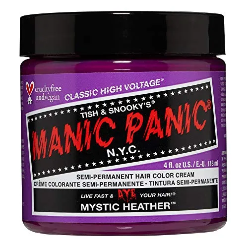 Manic Panic Mystic Heather Classic Creme, Vegan, Cruelty Free, Purple Semi-Permanent Hair Dye, 118 ml